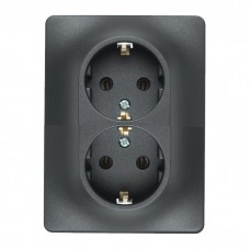 GLOSSA Розетка 2м с заземлением в сборе антрацит