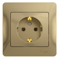 GLOSSA Розетка с заземлением в сборе титан