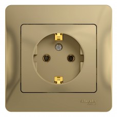 GLOSSA Розетка с заземлением в сборе титан