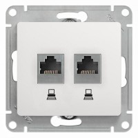 GLOSSA Розетка двойная компьютерная RJ45 + RJ45 кат.5E механизм белый