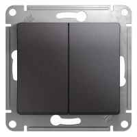 GLOSSA Выключатель 2-кл в рамку сх. 5 графит