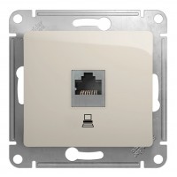 GLOSSA Розетка комп.RJ45 кат.5е в рамку молочный