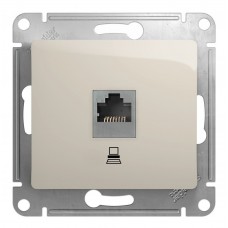 GLOSSA Розетка комп.RJ45 кат.5е в рамку молочный