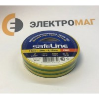 Изолента ПВХ 19 мм-20м желто-зеленая Safeline