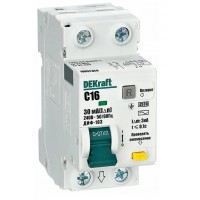 АВДТ 1Р+N 16А 30мА тип AC х-ка C ДИФ-103 4.5кА DEKraft