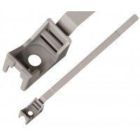 Ремешок-опора для труб и кабеля PRNT 16-32 серый, с шурупом и дюбелем (Европартнер)