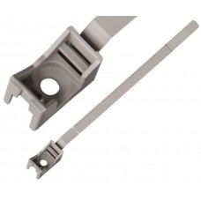 Ремешок-опора для труб и кабеля PRNT 16-32 серый, с шурупом и дюбелем (Европартнер)