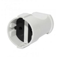 Штепсель 1 гнездо без заземления белый