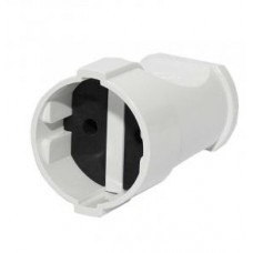 Штепсель 1 гнездо без заземления белый