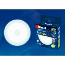 Uniel Лампа светодиодная, матовая LED-GX-53-8W/NW/GX53/FR PLZ01WH 4000k белый свет