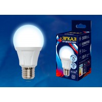 Uniel Лампа светодиодная, матовая LED-A60-10W/NW/E27/FR PLP01WH 4000k белый свет. Серия Яркая