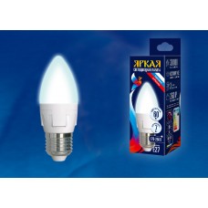 Uniel Лампа светодиодная, матовая свеча LED-C37-7W/NW/E27/FR PLP01WH 4000k белый свет. Серия Яркая