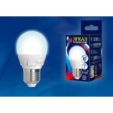 Uniel Лампа светодиодная, матовая шар LED-G45-7W/NW/E27/FR PLP01WH 4000k белый свет. Серия Яркая