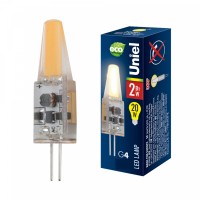Uniel Лампа светодиодная LED-JC-220/2W/WW/G4/CL SIZ05TR с силиконовым покрытием. Теплый белый